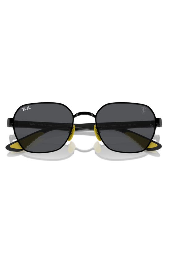 Ray Ban X Scuderia Ferrari 54mm Chromance Irregular Sunglasses In Black