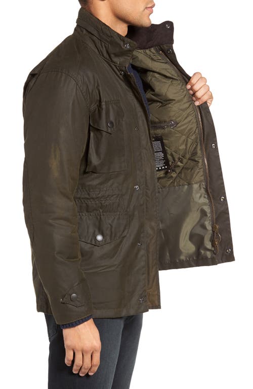 Barbour Classic Bedale Waxed Cotton Jacket In Olive