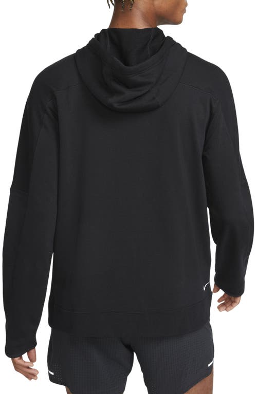 Shop Nike Dri-fit Trail Running Hoodie In Black/black/white