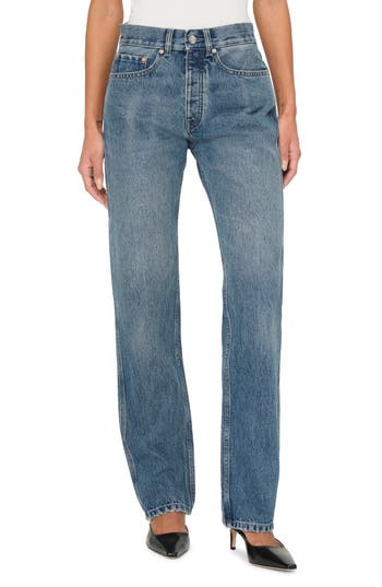 Dl1961 Rosie Straight High-rise Jeans In Blue