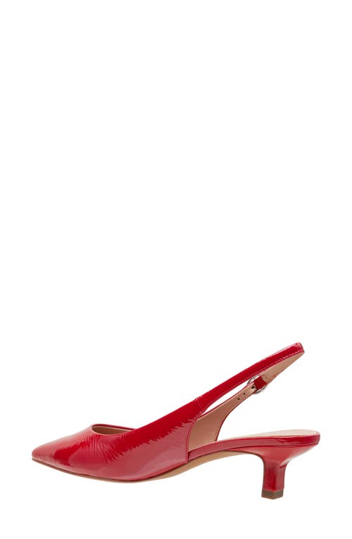 Linea Paolo Cecil Slingback Pointed Toe Kitten Heel Pump In Lipstick Red