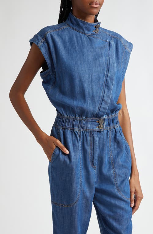 Shop Ramy Brook Hoss Denim Jogger Jumpsuit In Chambray