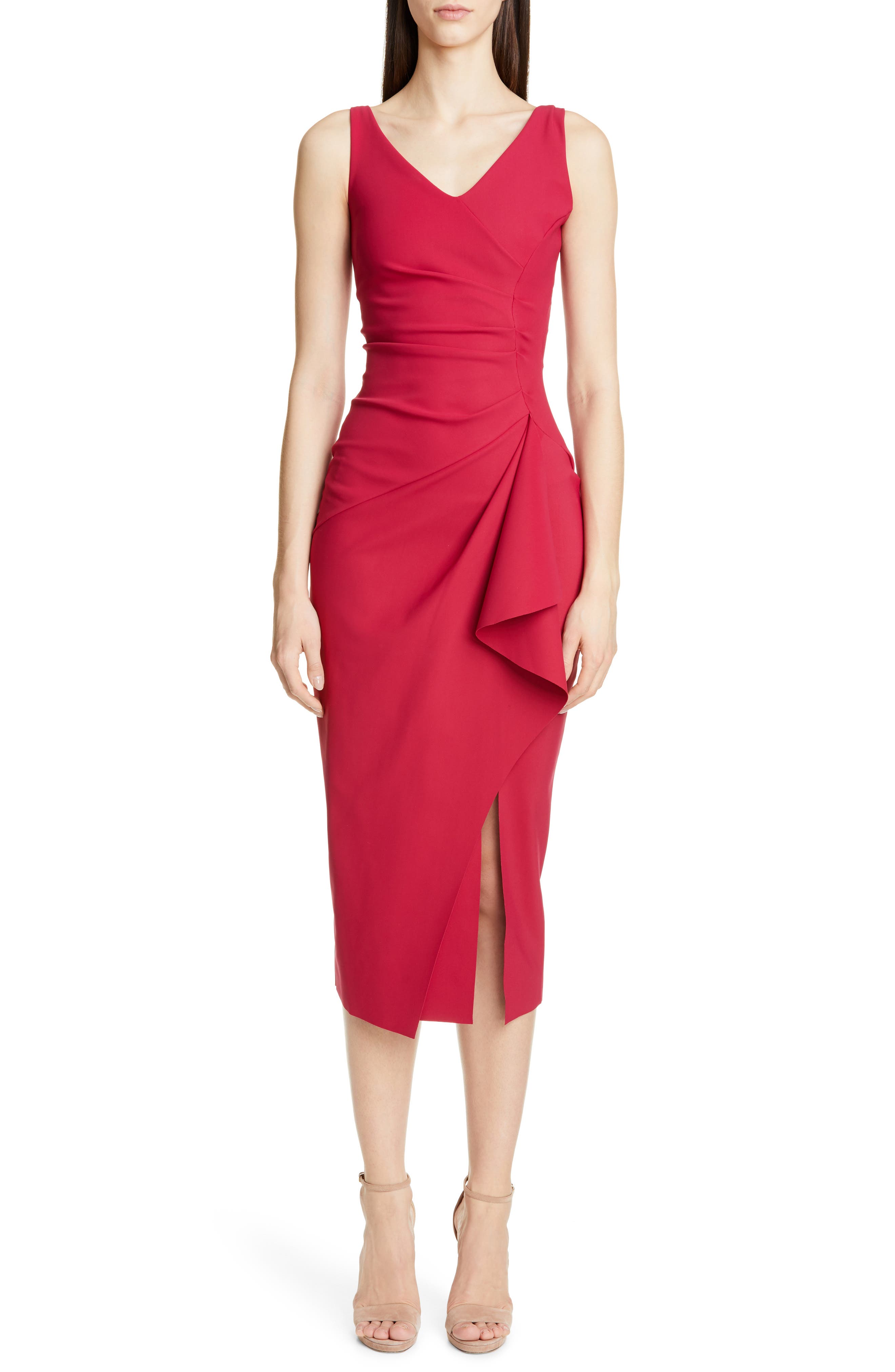 Chiara Boni La Petite Robe Kloty Ruched Midi Dress, US / 52 IT - Pink
