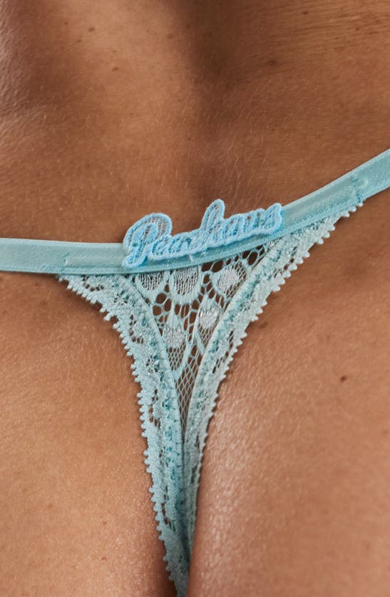 Shop Peachaus Matsu Recycled-lace Low-rise Thong In Fjordland Green