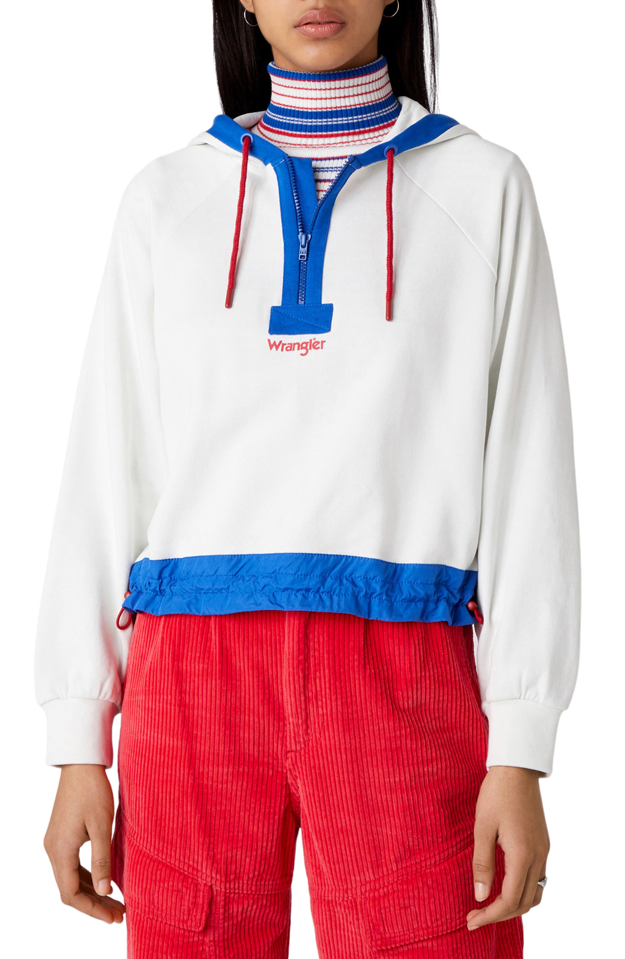 colorblock half zip sweatshirt