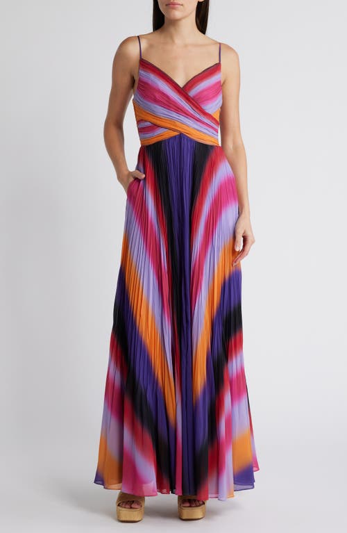 KOBI HALPERIN Jules Maxi Cocktail Dress in Scarlet Multi 