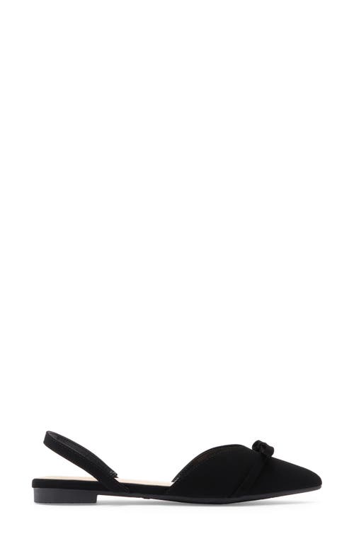 Top Guy Shoes Garner Slingback Pointed Toe Flat In Black Nubuck