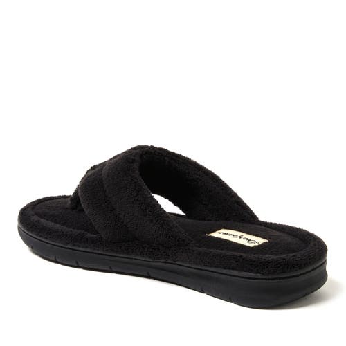 Dearfoams Wrenley Terry Womens Memory Foam Slip-on Slippers In Black