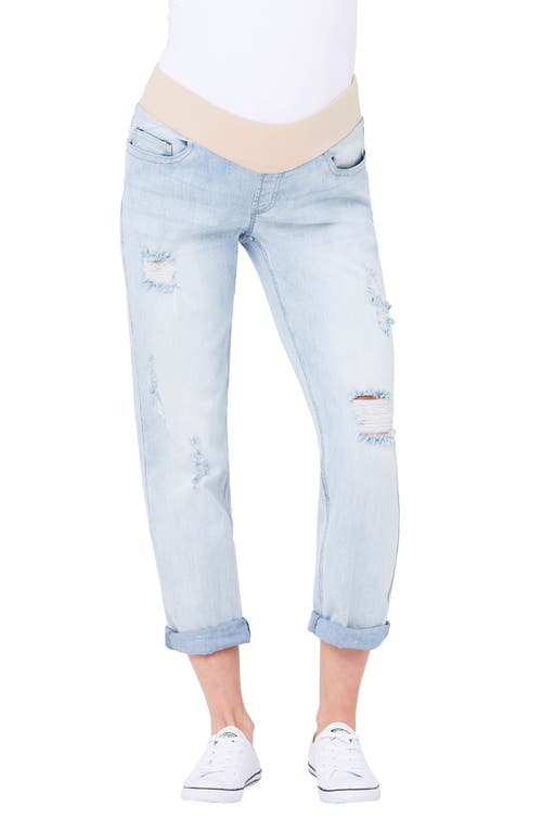 Ripe Maternity Baxter Ripped Boyfriend Jeans Clean Fade at Nordstrom,