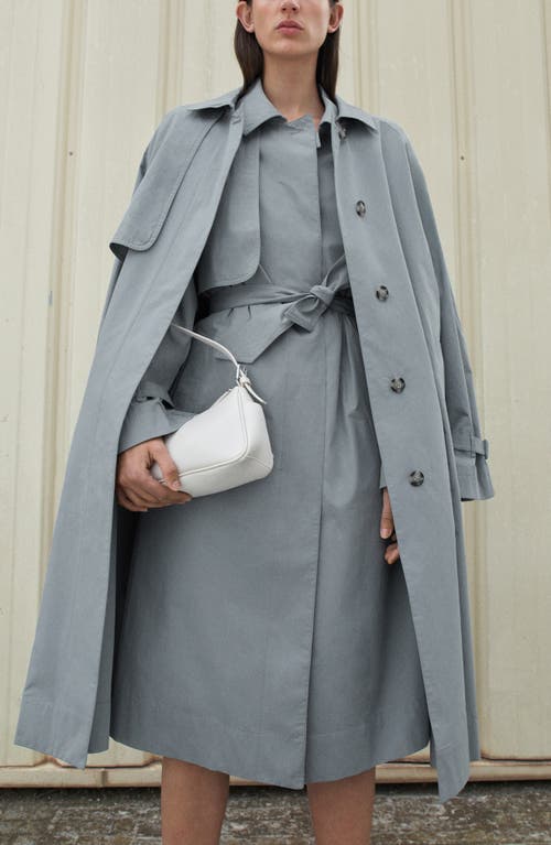 Shop Mango Trench Coat In Medium Blue