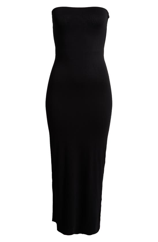 Shop Afrm Dunn Knit Tube Midi Dress In Noir