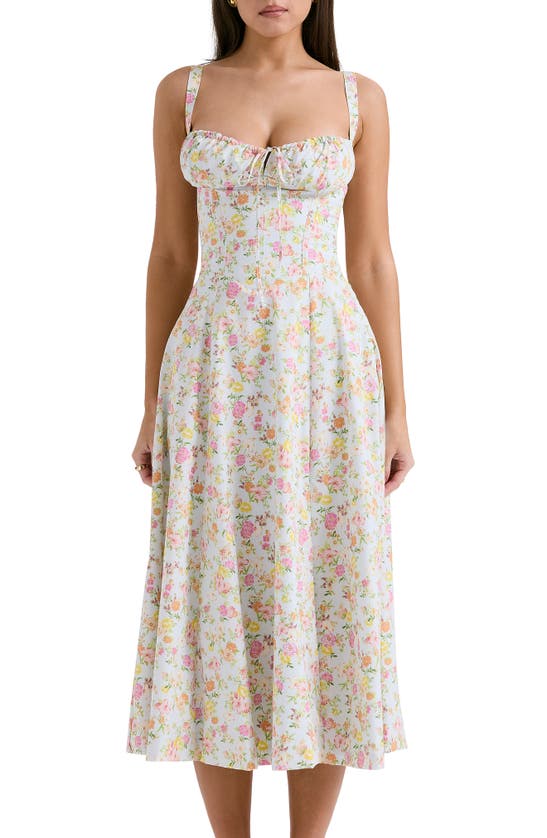 House Of Cb Adabella Floral Pleated Halter Sundress In Floral Print
