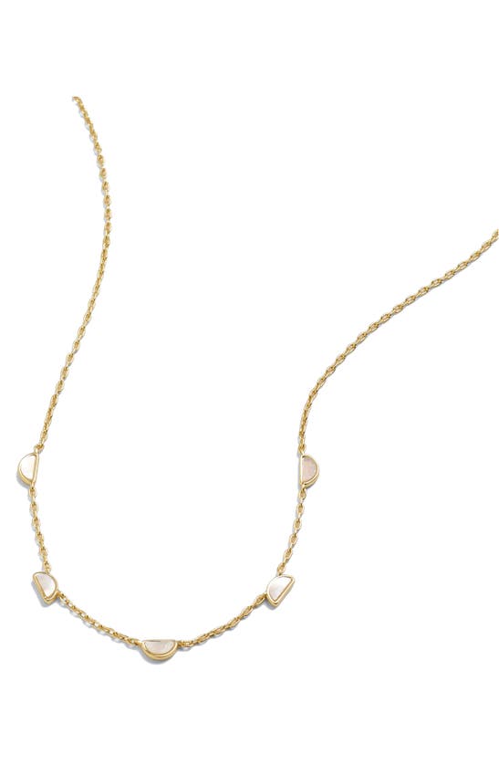 Shop Madewell Abstract Mother-of-pearl Station Necklace In Vintage Gold