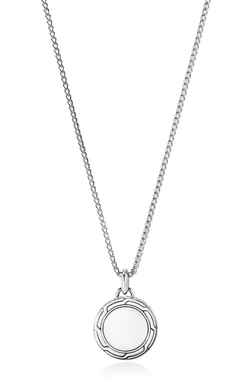 John Hardy Round Pendant Necklace in Silver at Nordstrom, Size 22