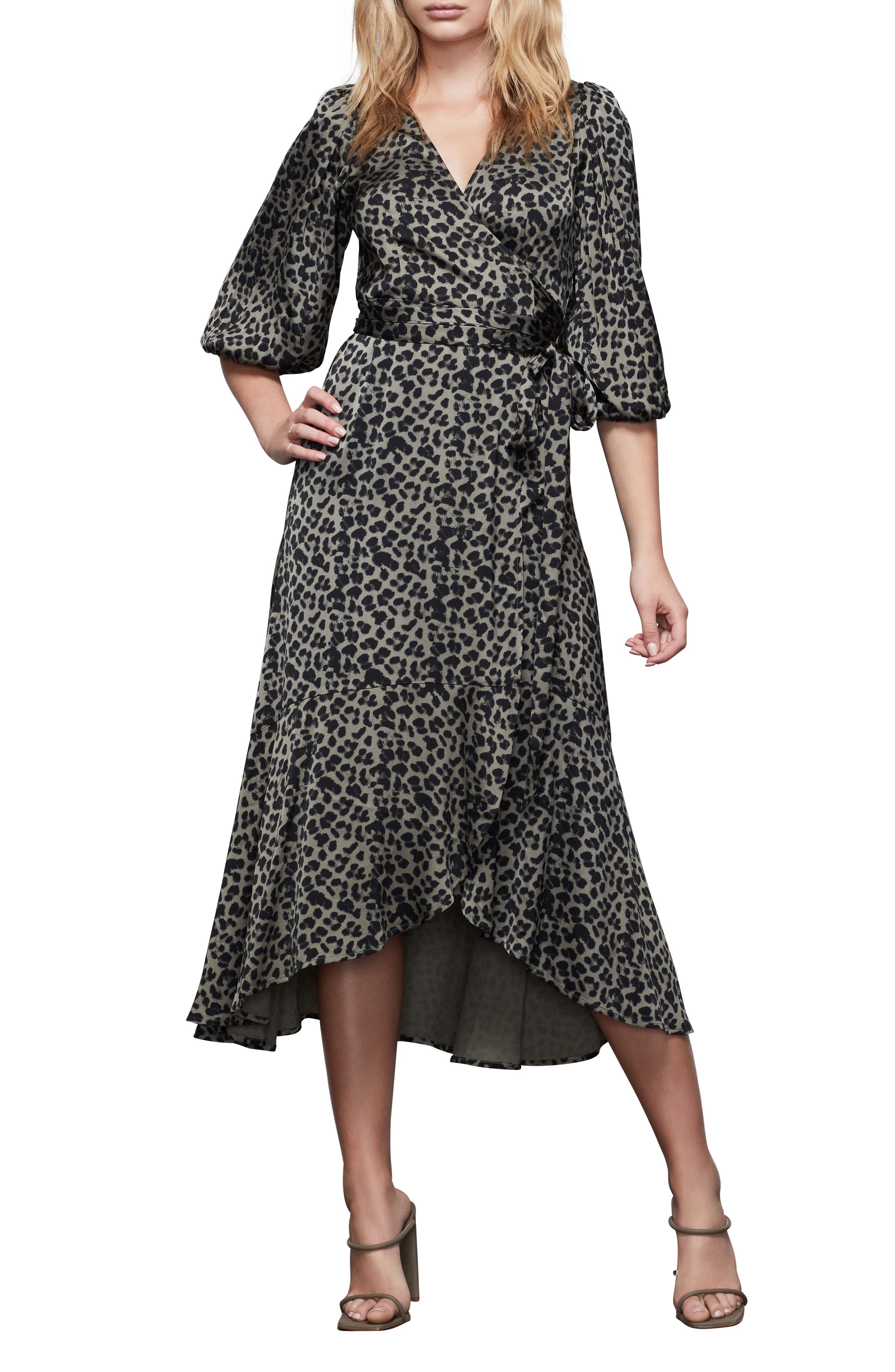 Good American Wrap Dress In Sageleopard001 | ModeSens