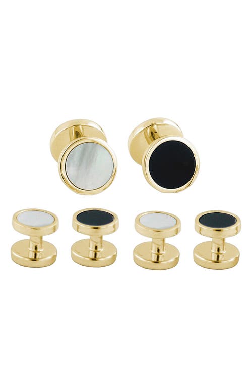 David Donahue Reversible Mother-of-Pearl & Onyx Cuff Link & Stud Set in Gold at Nordstrom