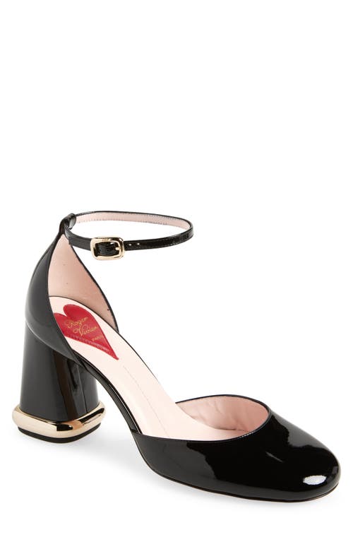 Shop Roger Vivier Round Toe Ankle Strap Pump In Nero