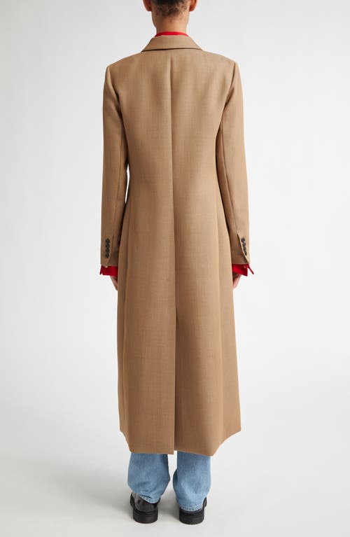 Shop Partow Marcus Double Breasted Wool Gabardine Coat In Almond