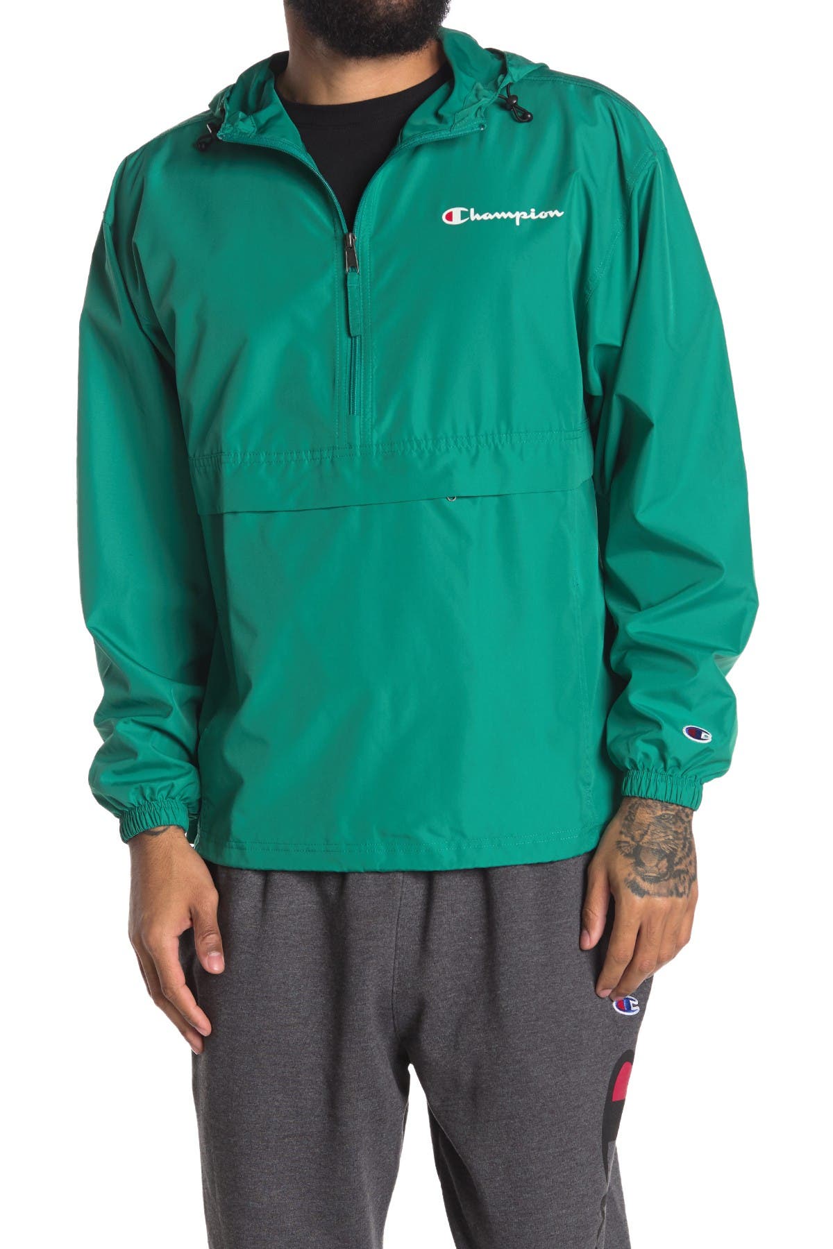Champion Solid Packable Hooded Jacket In Light/pastel Green3