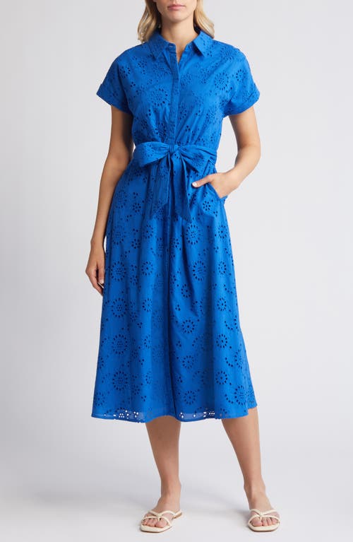 caslon(r) Eyelet Embroidery Cotton Shirtdress at Nordstrom,