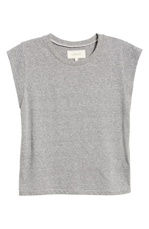 Shop The Great . The Peak Shoulder Muscle Tee In Heather Grey