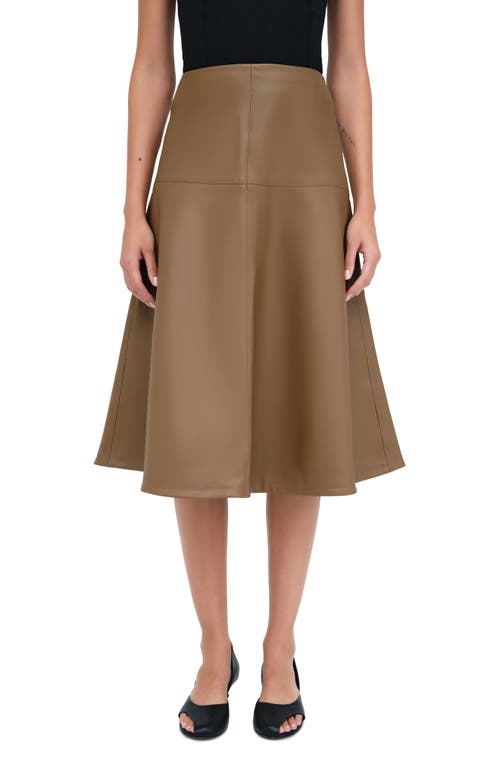 Shop Marcella Lexi Faux Leather A-line Skirt In Taupe