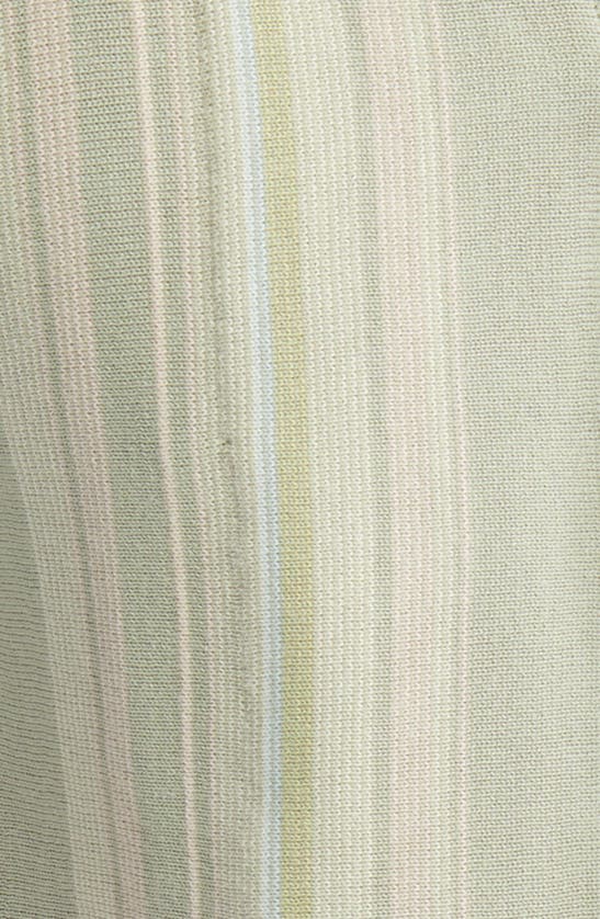 Shop Rails Silas Stripe Cotton Knit Camp Shirt In Sage Iridescent Multi