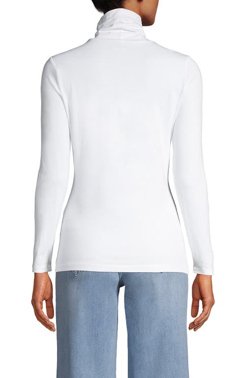 Lands' End Lightweight Jersey Skimming Long Sleeve Turtleneck In White