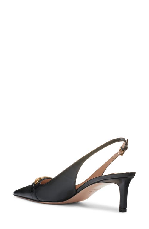 Tom Ford Black Slingback Pumps With T Logo Detail In Patent Leather Woman In Black