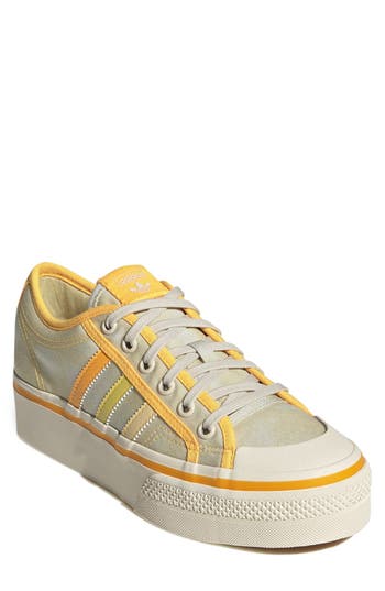 Adidas Originals Adidas Nizza Platform Sneaker In Almost Yellow/orange/white