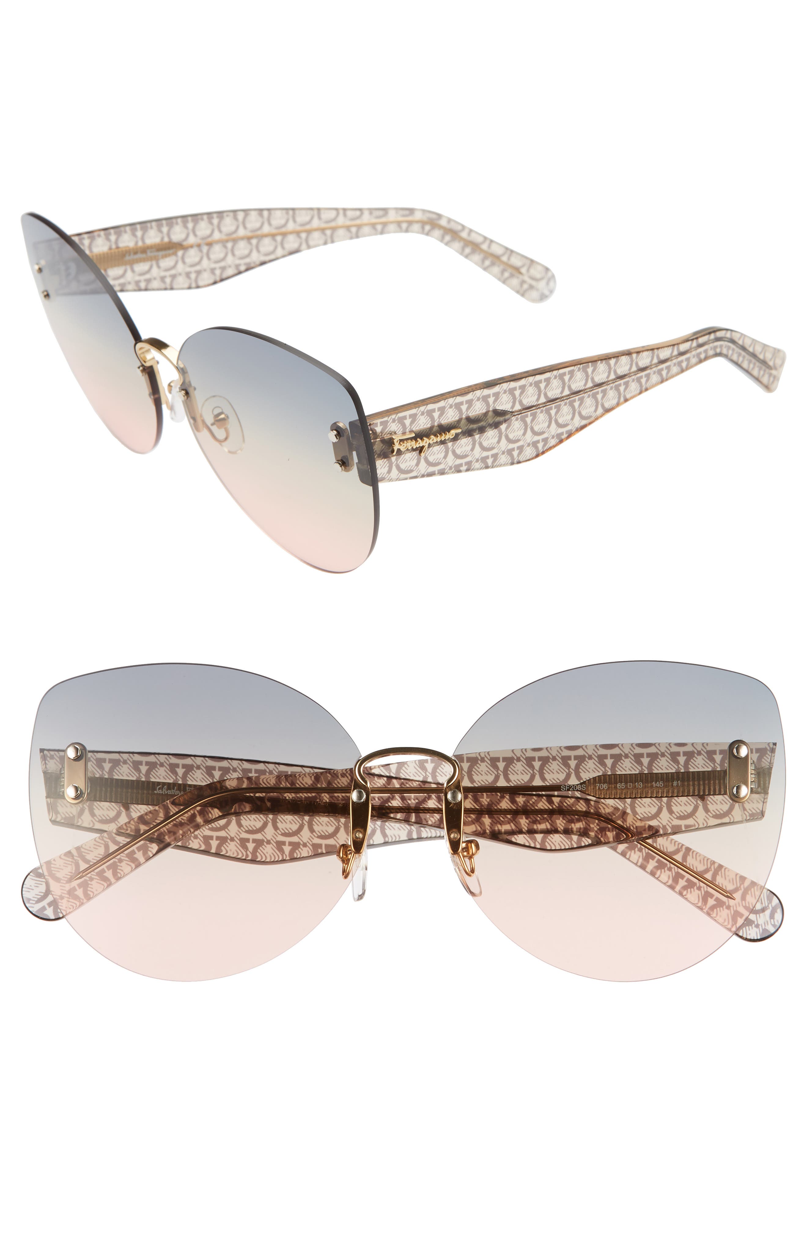 rimless butterfly sunglasses