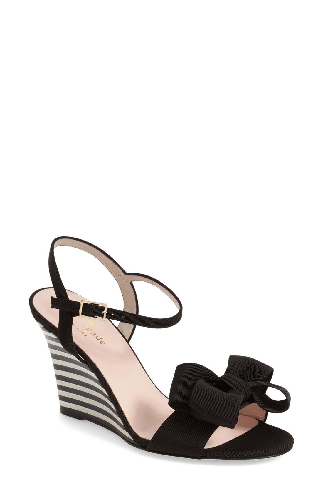 kate spade new york 'iballa' grosgrain bow wedge sandal (Women) Nordstrom