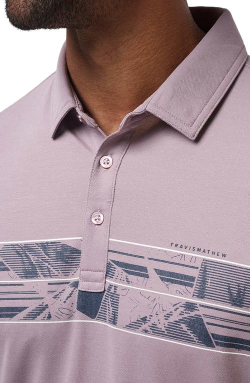 Shop Travismathew Papaya Grove Chest Stripe Polo In Elderberry