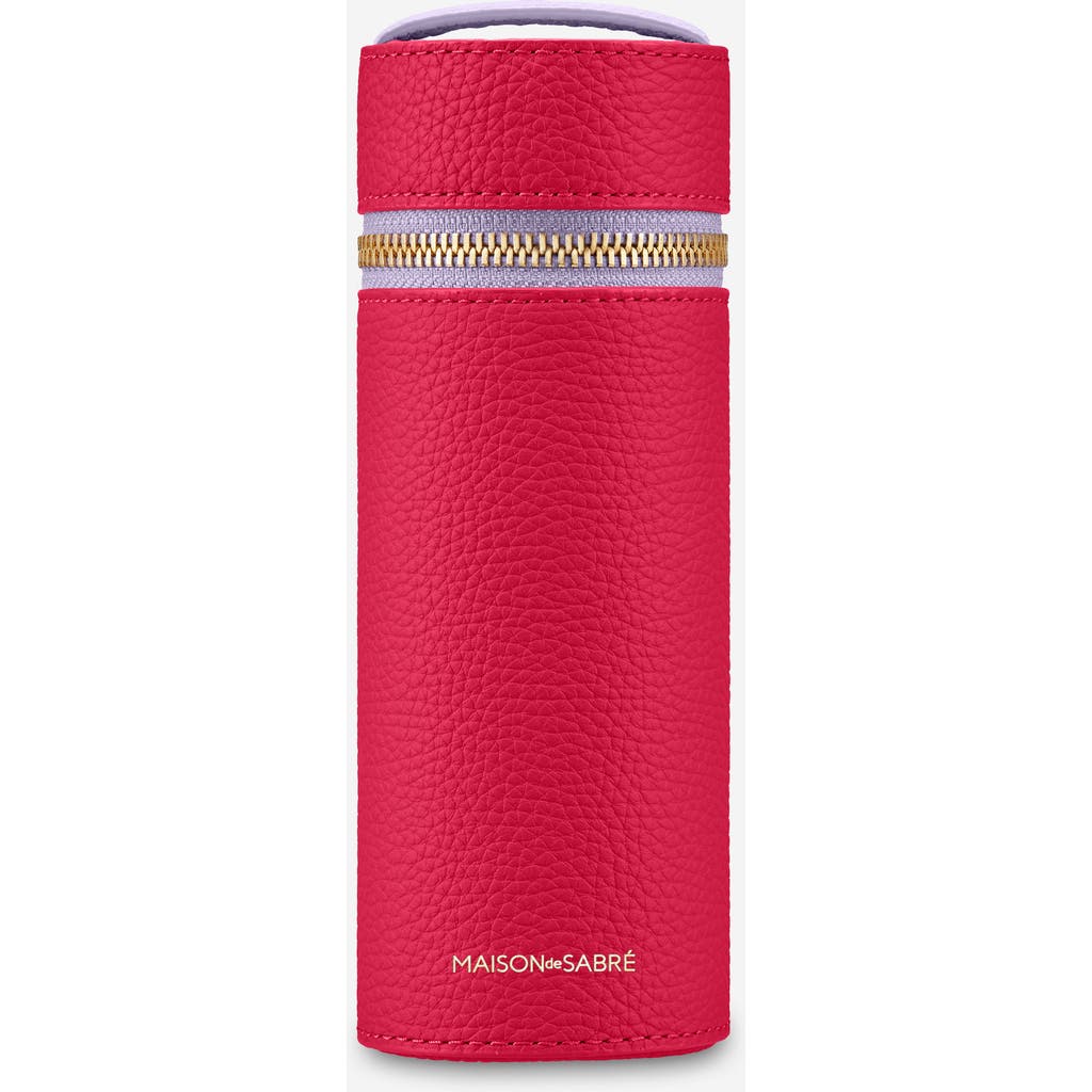 Maison De Sabre Maison De Sabré Leather Brush Case In Fuchsia Lavender