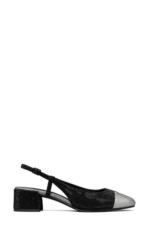 Shop Tory Burch Pavé Cap Toe Slingback Pump In Perfect Black/silver