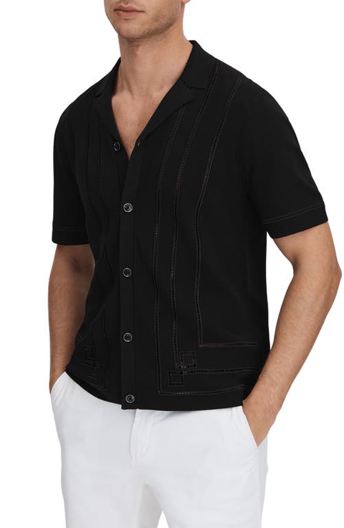 Reiss Hartwood Short Sleeve Sweater Black at Nordstrom,