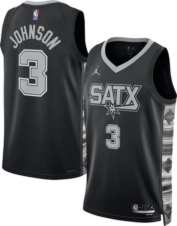 Unisex Jordan Brand Keldon Johnson Black San Antonio Spurs Swingman Jersey - Statement Edition Size: Small