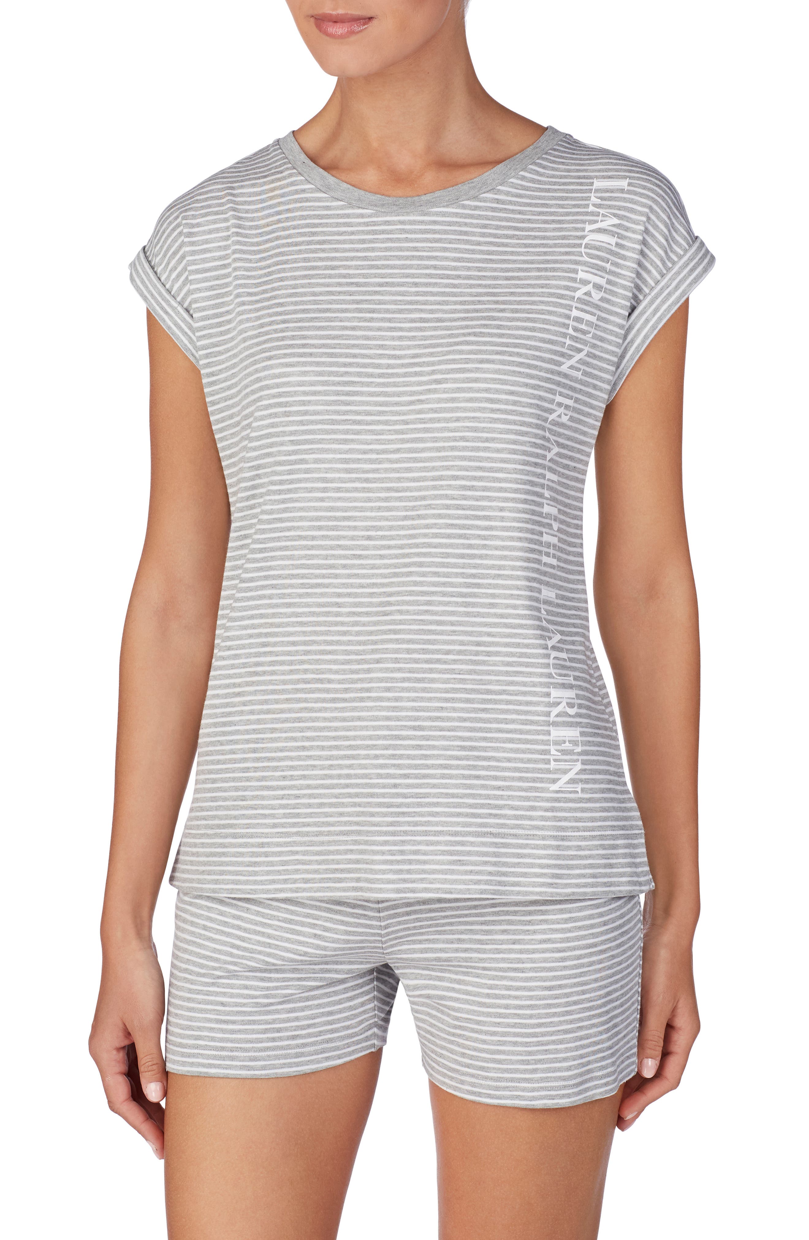 Lauren Ralph Lauren Knit Pajama Top, Grey