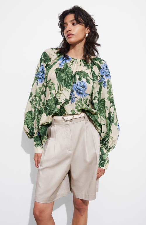 Shop & Other Stories Floral Cotton & Silk Trapeze Top In Aop Della