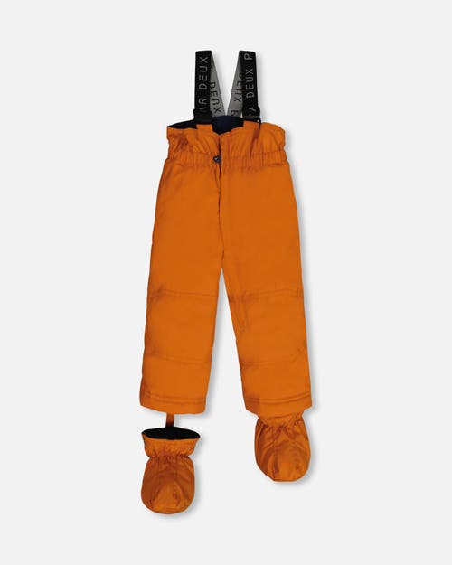 Shop Deux Par Deux Baby Boy's Two Piece Baby Snowsuit Burnt Orange With Printed Animal And Glaciers