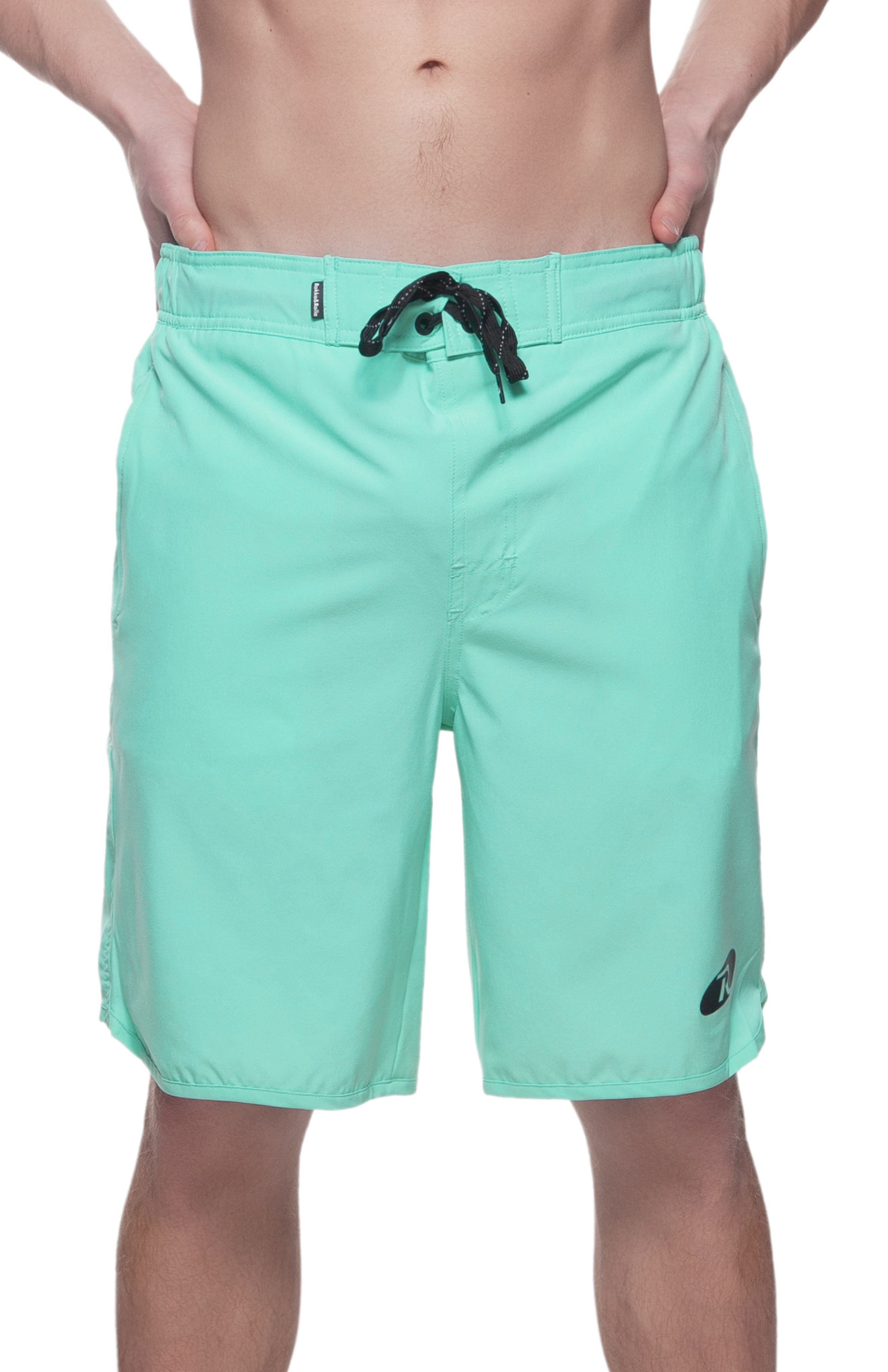 Rokka&Rolla Quick-Dry Stretch Swim Trunks with Adjustable Waistband in Teal Cover