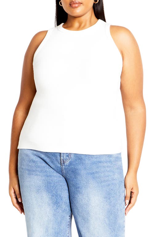 Shop City Chic Talia Rib Tank In White