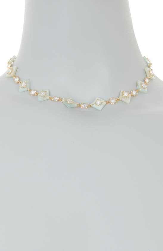 Shop Nakamol Chicago Crystal Link Collar Necklace In Amazonite