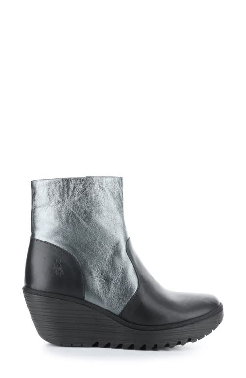 Shop Fly London Yuxi Wedge Boot In Black/graphite