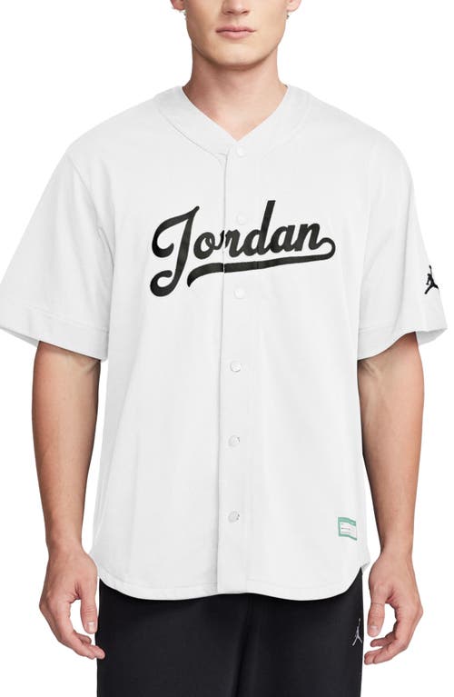 Jordan Flight Mvp Snap-up Baseball Jersey In White