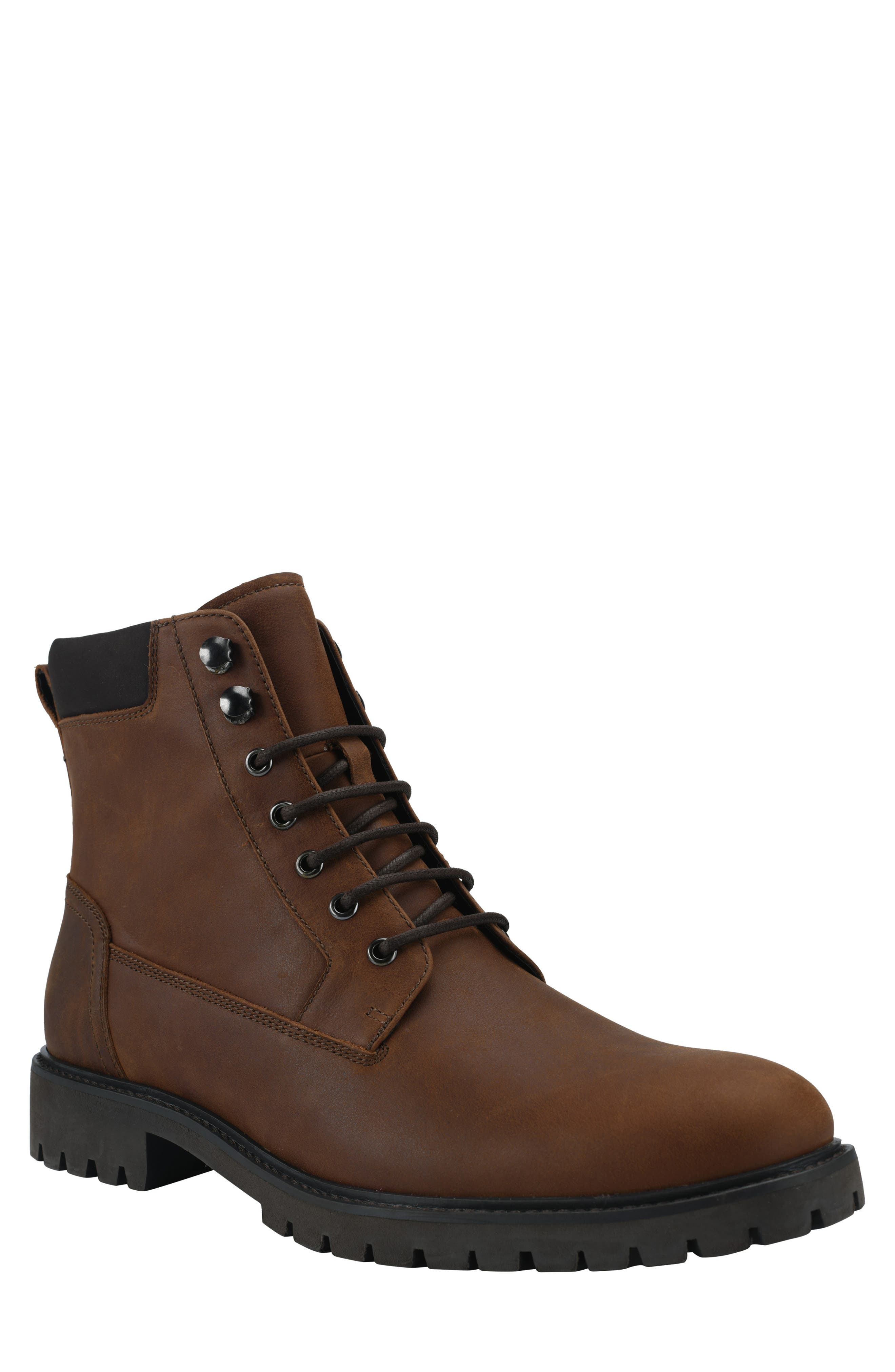 Calvin Klein Men's Cavin Combat Boot, Dark Brown, 12