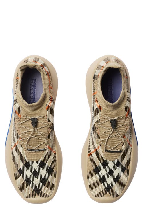 Burberry Check Knit Neptune Sneakers In Sand Ip Check