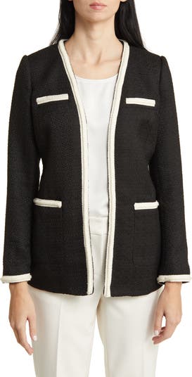 Anne Klein Contrast Trim Tweed Jacket Nordstrom