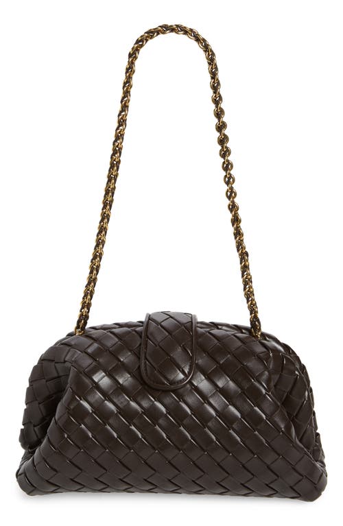 Shop Bottega Veneta The Lauren 1980 Intrecciato Leather Clutch In Fondant/m Brass