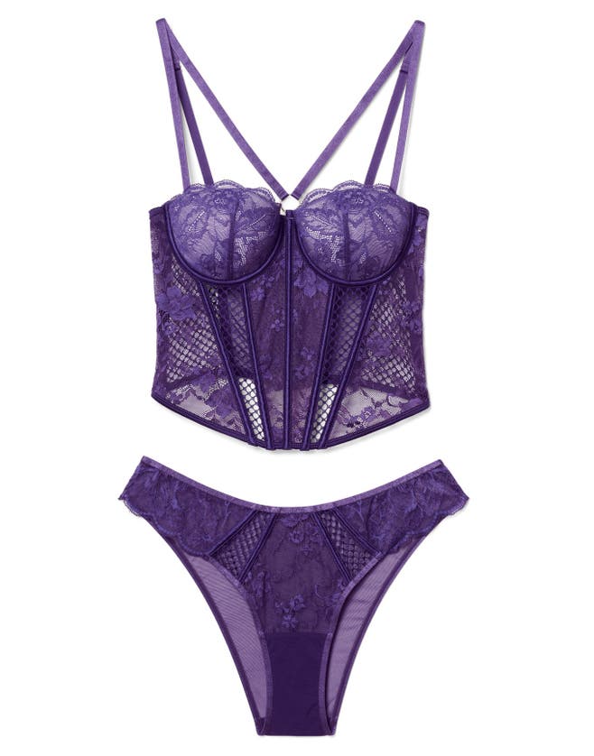 Shop Adore Me Dominika Contour Bustier Top In Dark Purple